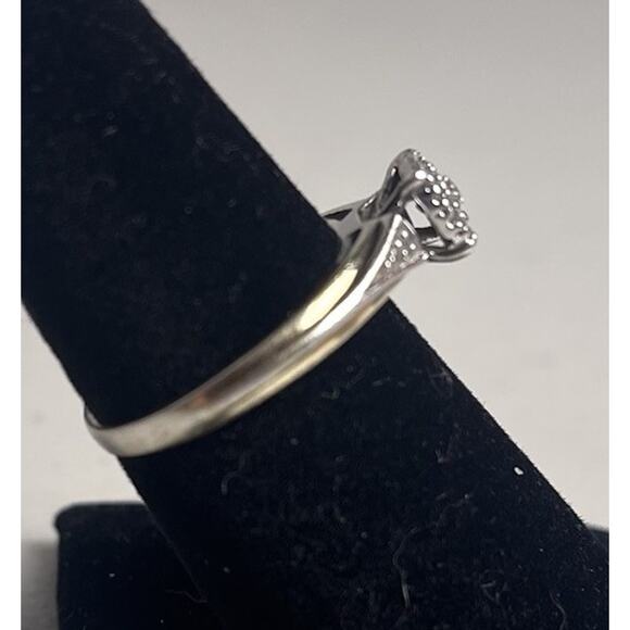 Simulated Diamond 925 Gold On Sterling Silver Two Tone Square Engagement Ring 7